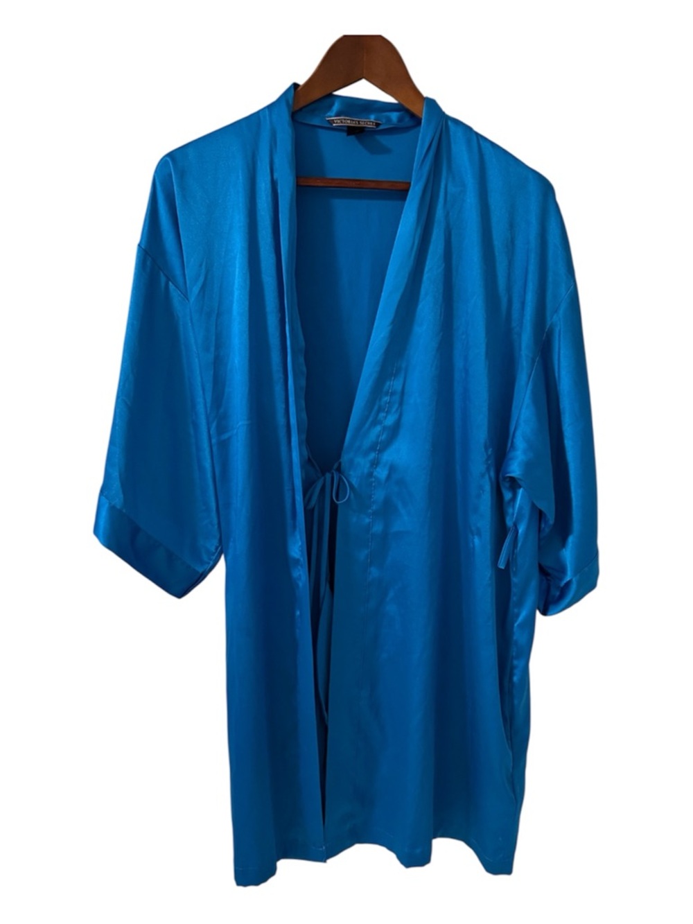 Victoria's Secret Teal Satin-Look Kimono Robe